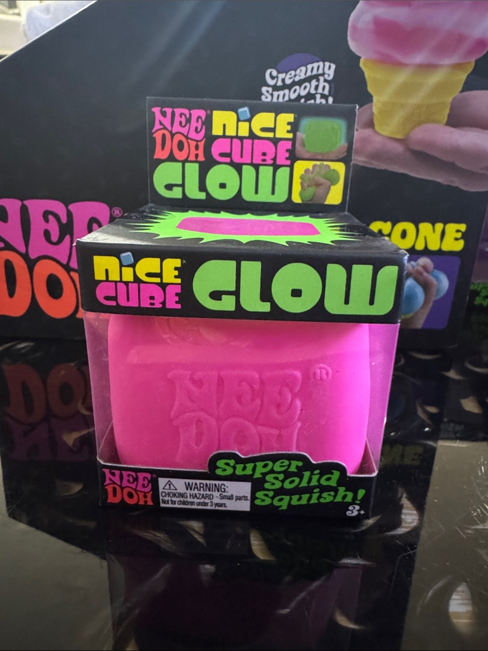 Needoh! Cube Glow Super Solid Squish - Bright Pink